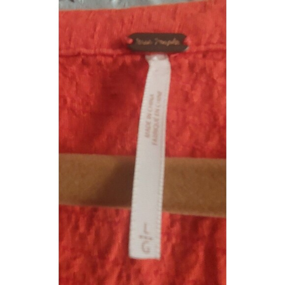 Free People Fever Dream Swing Blouse Orange like New - Picture 3 of 9